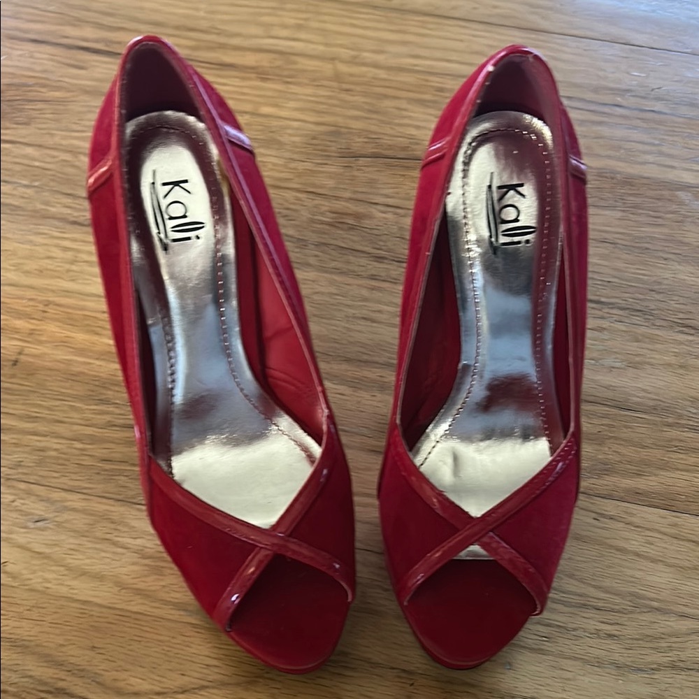 Kali Women's Red Peep Toe Heels